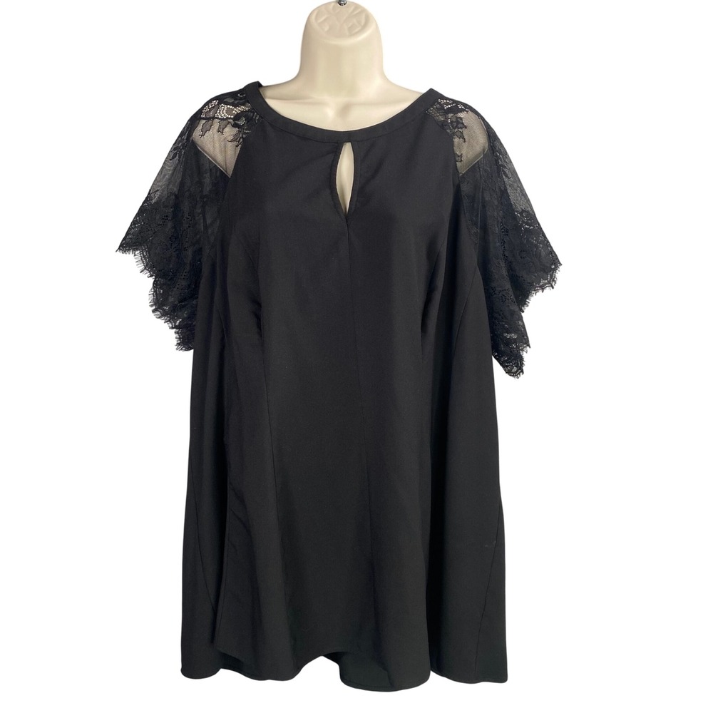 Torrid Tunic Top Size 4 4X Black Lace Whimsigoth Fairy‎ Grunge Dark Romantic
